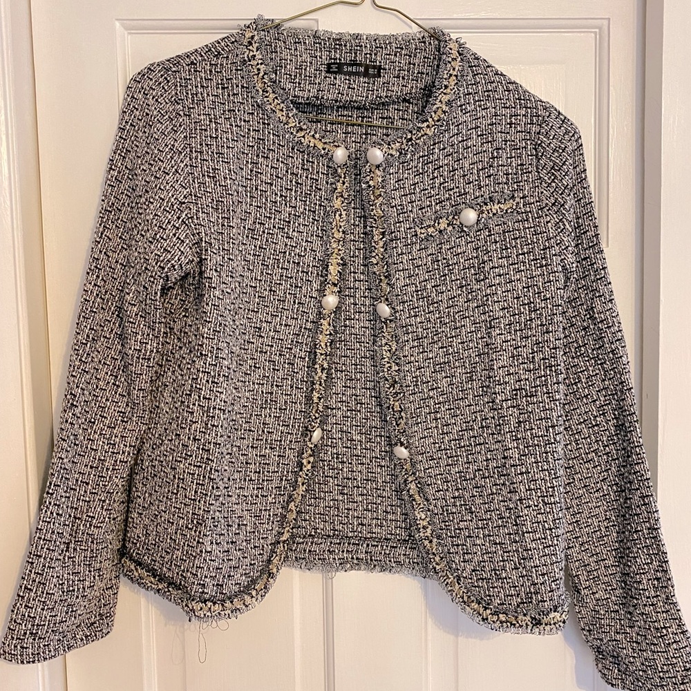 SHEIN Black and White classic Blazer